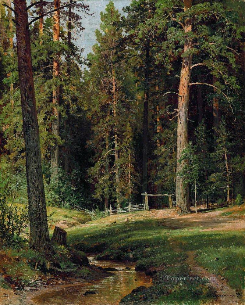 Borde del bosque 1884 paisaje clásico Ivan Ivanovich árboles Pintura al óleo